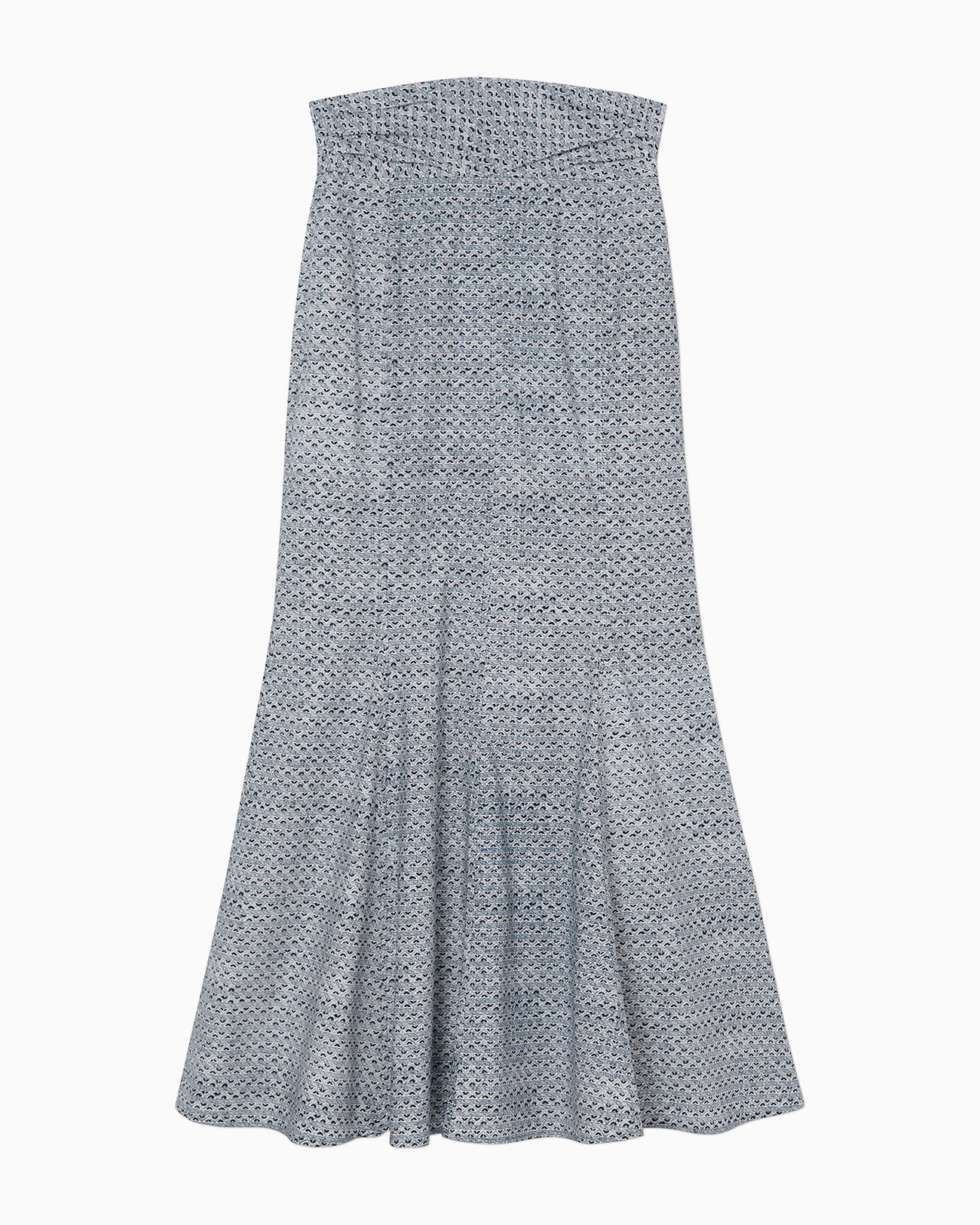 Crane Pattern Hand Printed Skirt - navy