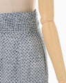 Crane Pattern Hand Printed Skirt - navy