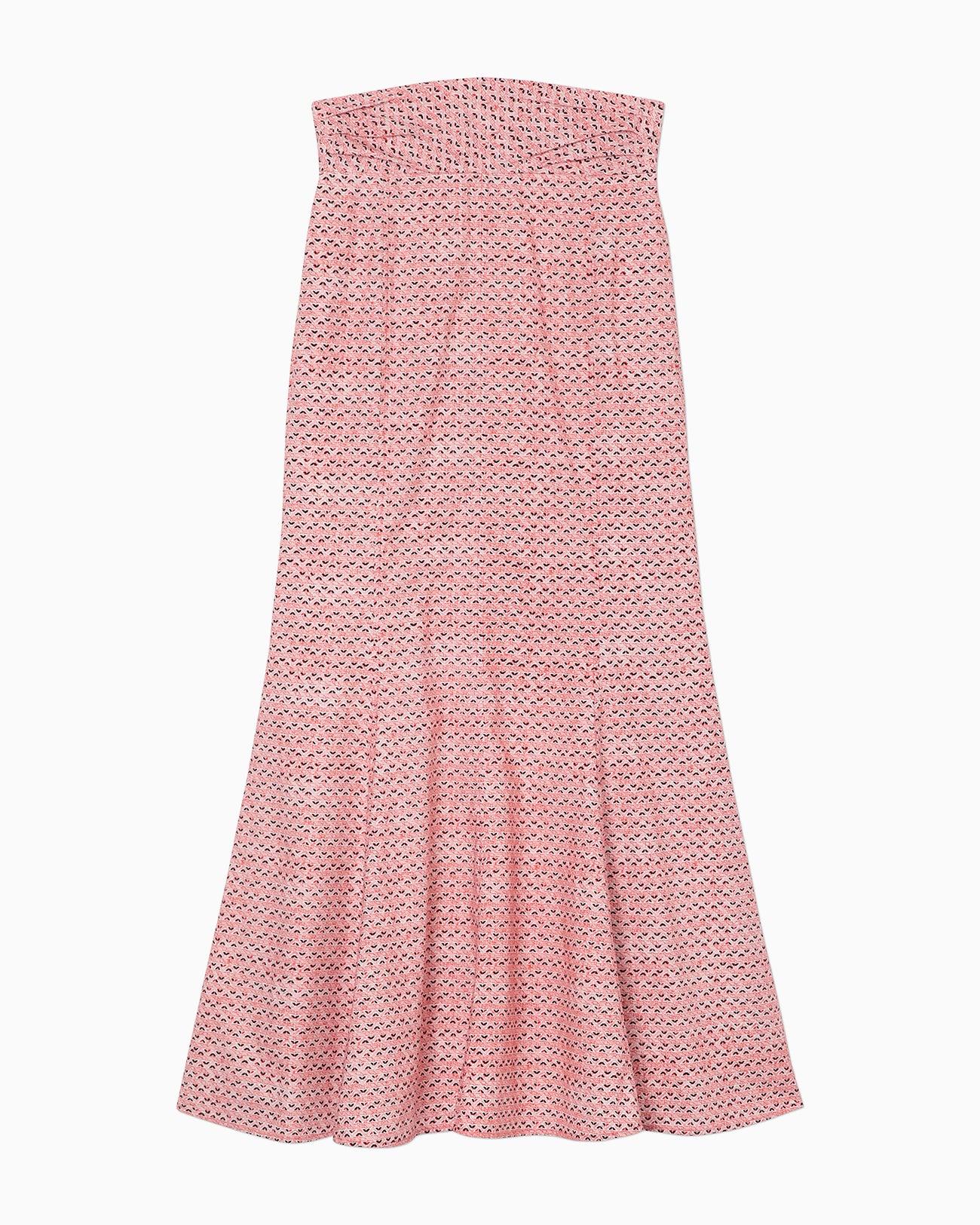 Crane Pattern Hand Printed Skirt - vermillion