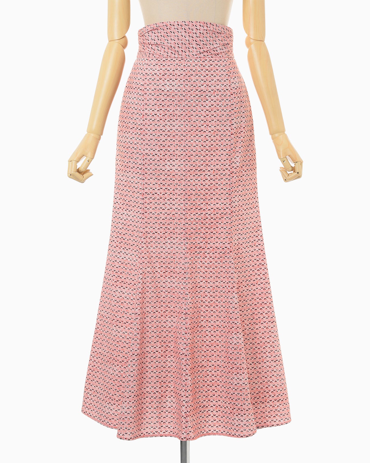 Crane Pattern Hand Printed Skirt - vermillion