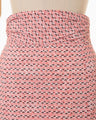 Crane Pattern Hand Printed Skirt - vermillion
