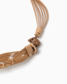 Bamboo Bundled-Plait Necklace - brown