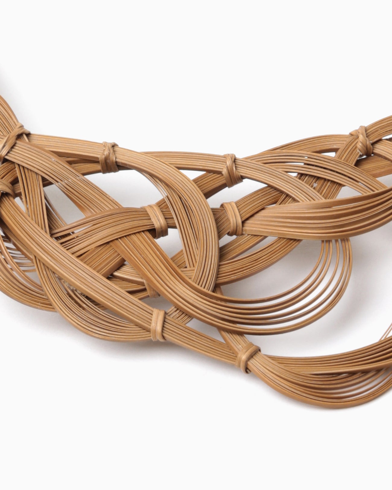 Bamboo Bundled-Plait Necklace - brown