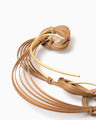 Bamboo Bundled-Plait Ear Cuff - brown