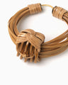 Bamboo Bundled-Plait Hoop Earrings - brown
