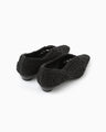 Cord Embroidery Egg Heel Pumps - black