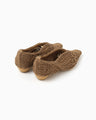 Cord Embroidery Egg Heel Pumps - brown