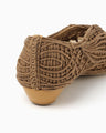 Cord Embroidery Egg Heel Pumps - brown