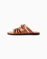 Plait Detailed Leather Sandals - brown
