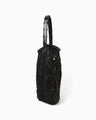 Cord Embroidery "Hanakago" Tote Bag - black