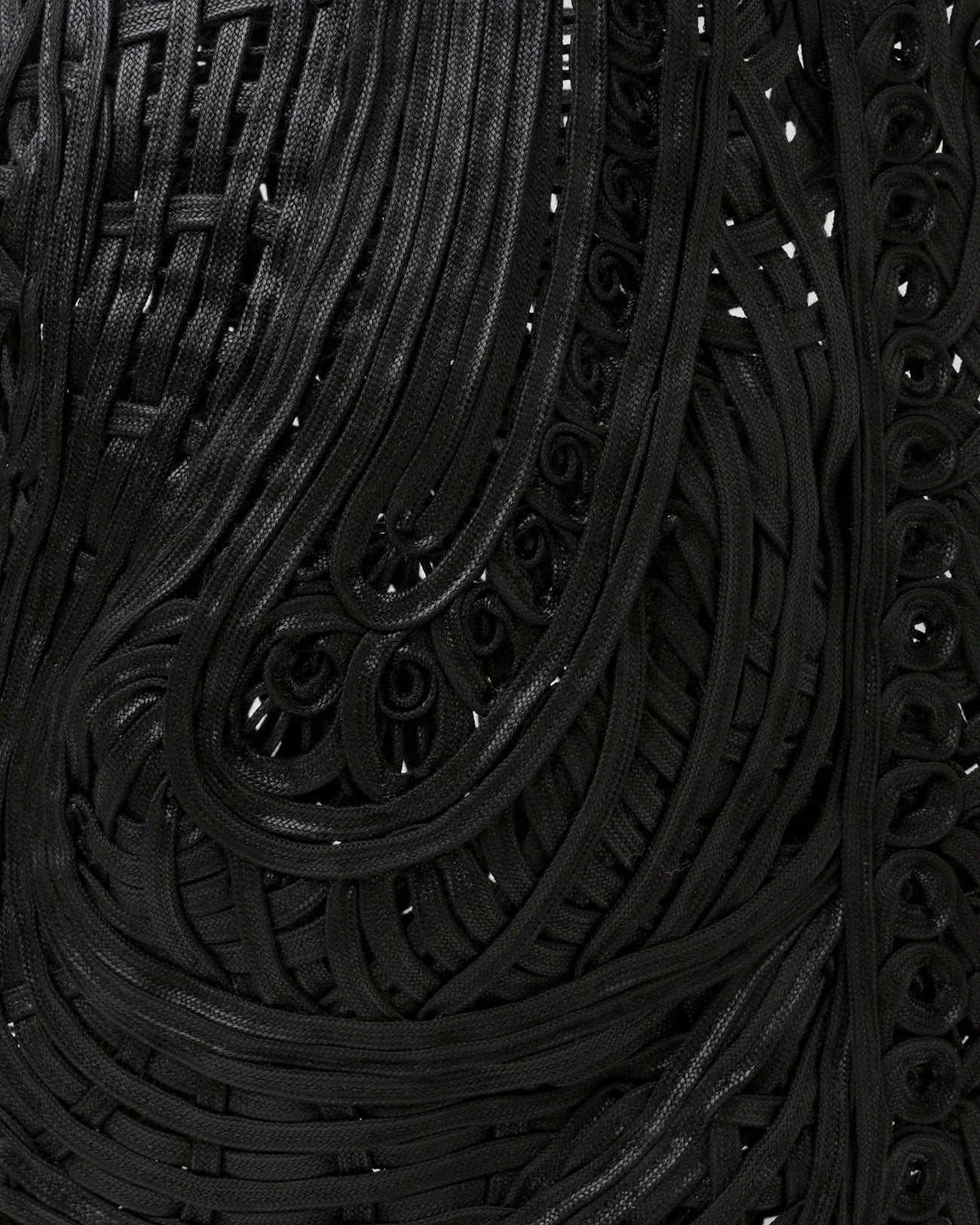 Cord Embroidery "Hanakago" Tote Bag - black