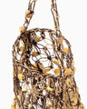 Bamboo Beaded Macrame Hand Bag - brown