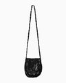 Cord Embroidery "Hanakago" Small Pouch - black