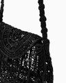 Cord Embroidery "Hanakago" Small Pouch - black