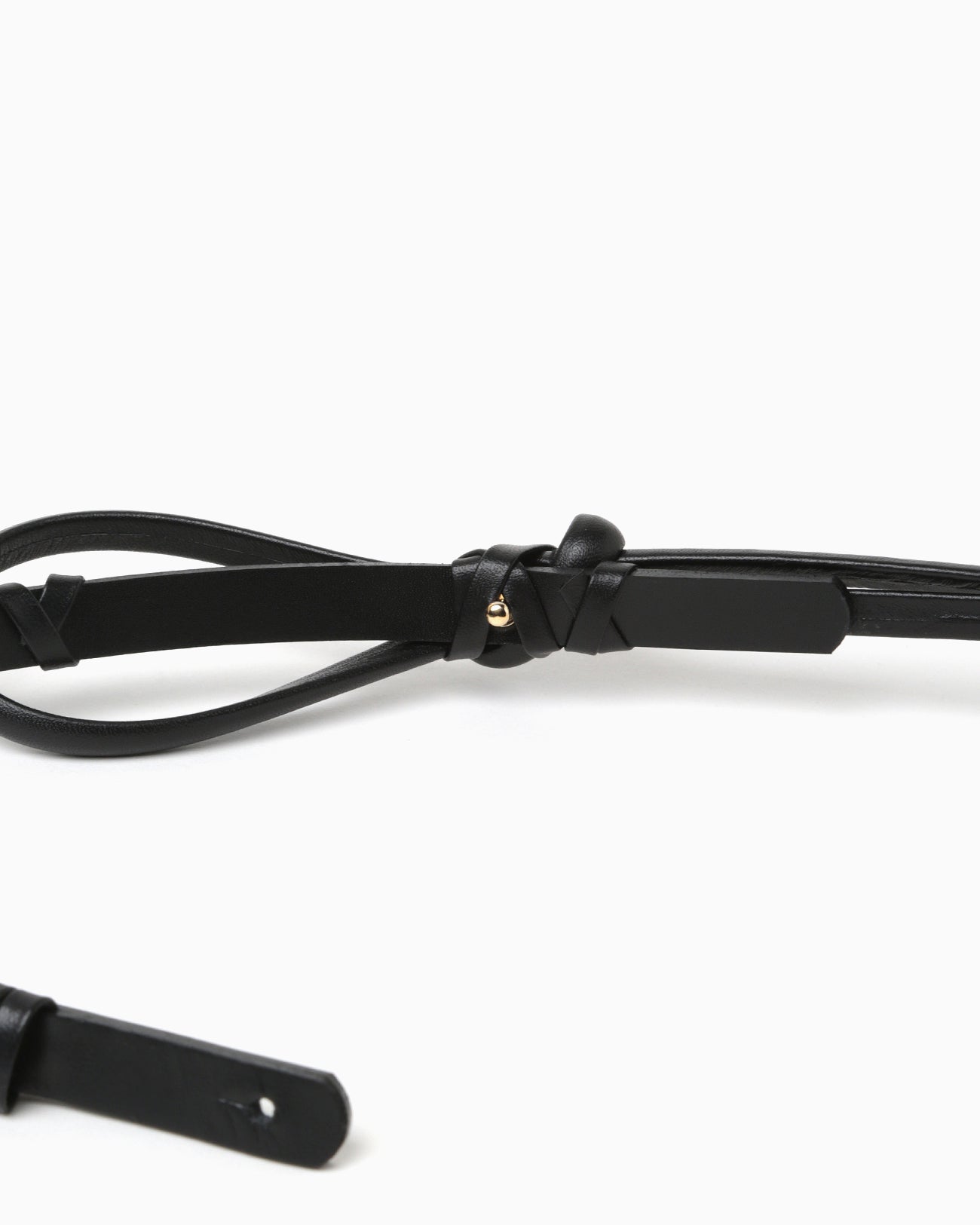 Basket Detailed Leather Belt - black