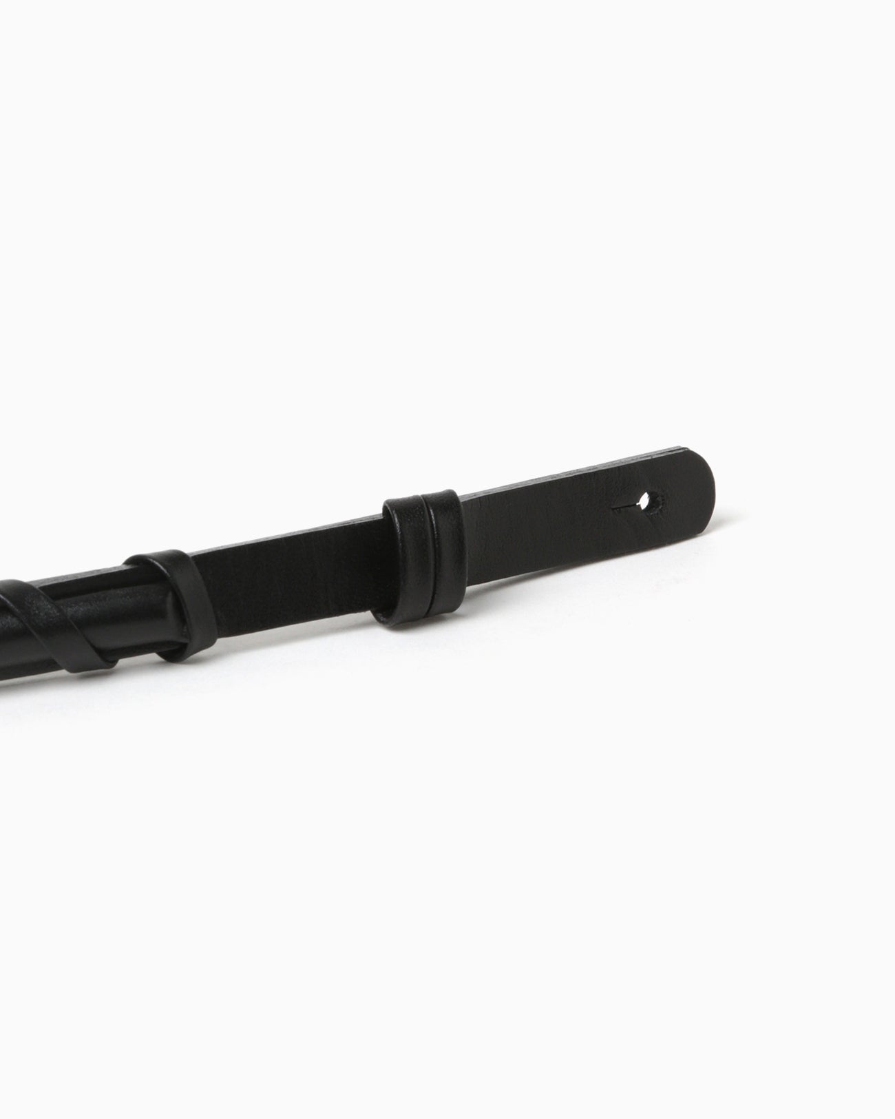 Basket Detailed Leather Belt - black