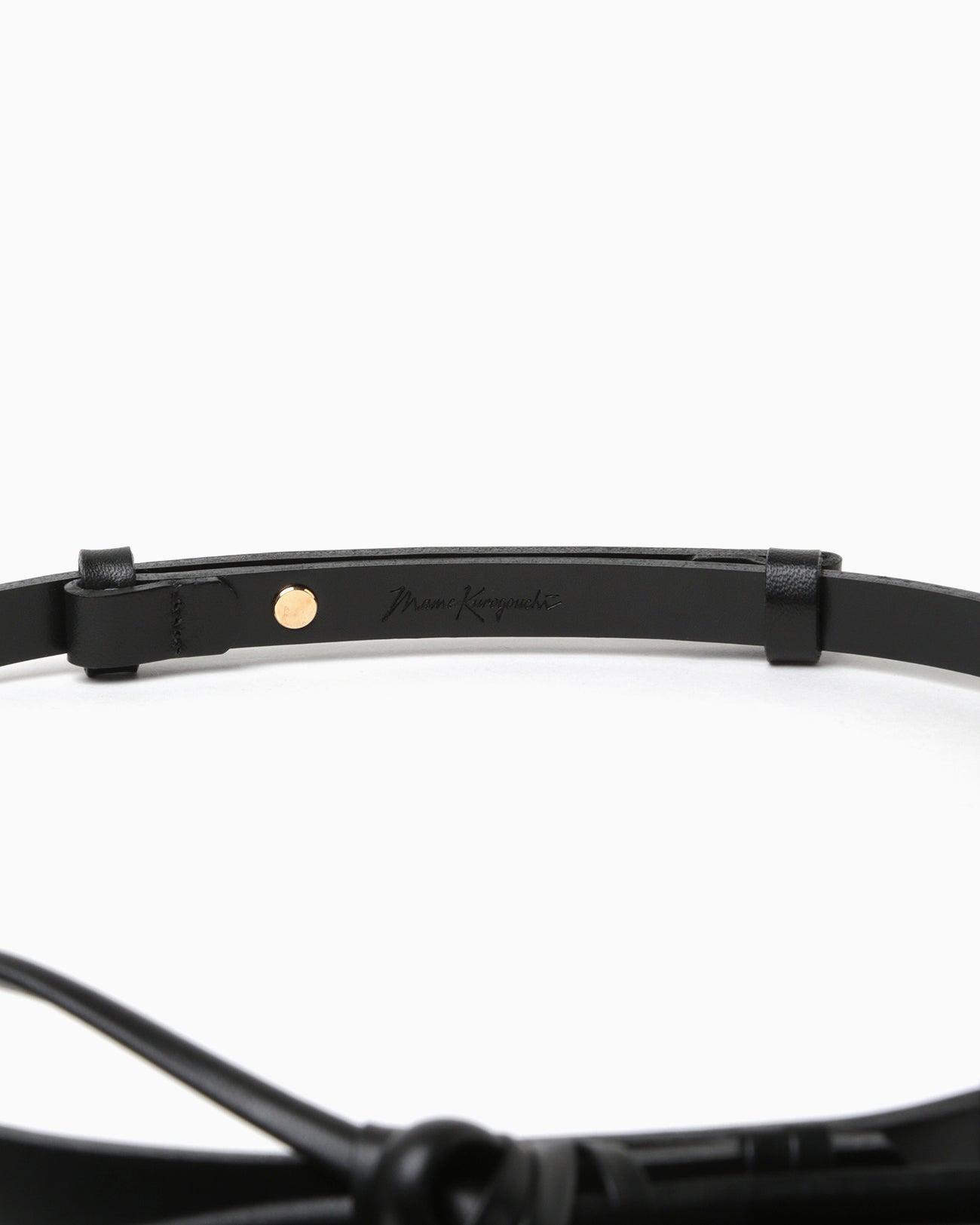 Basket Detailed Leather Belt - black