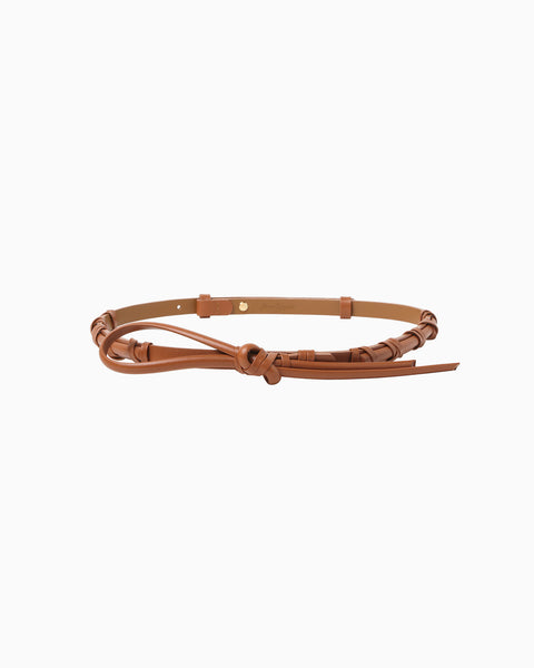 Basket Detailed Leather Belt - brown