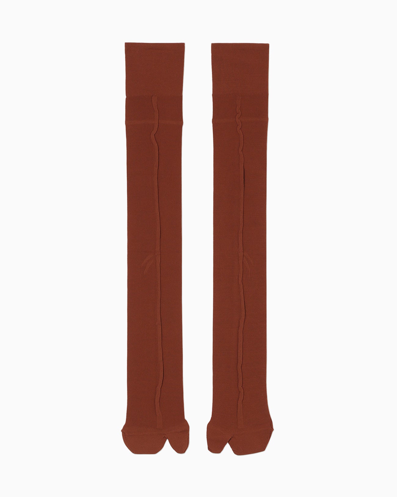 Bamboo Motif Sheer Tabi Socks - brown