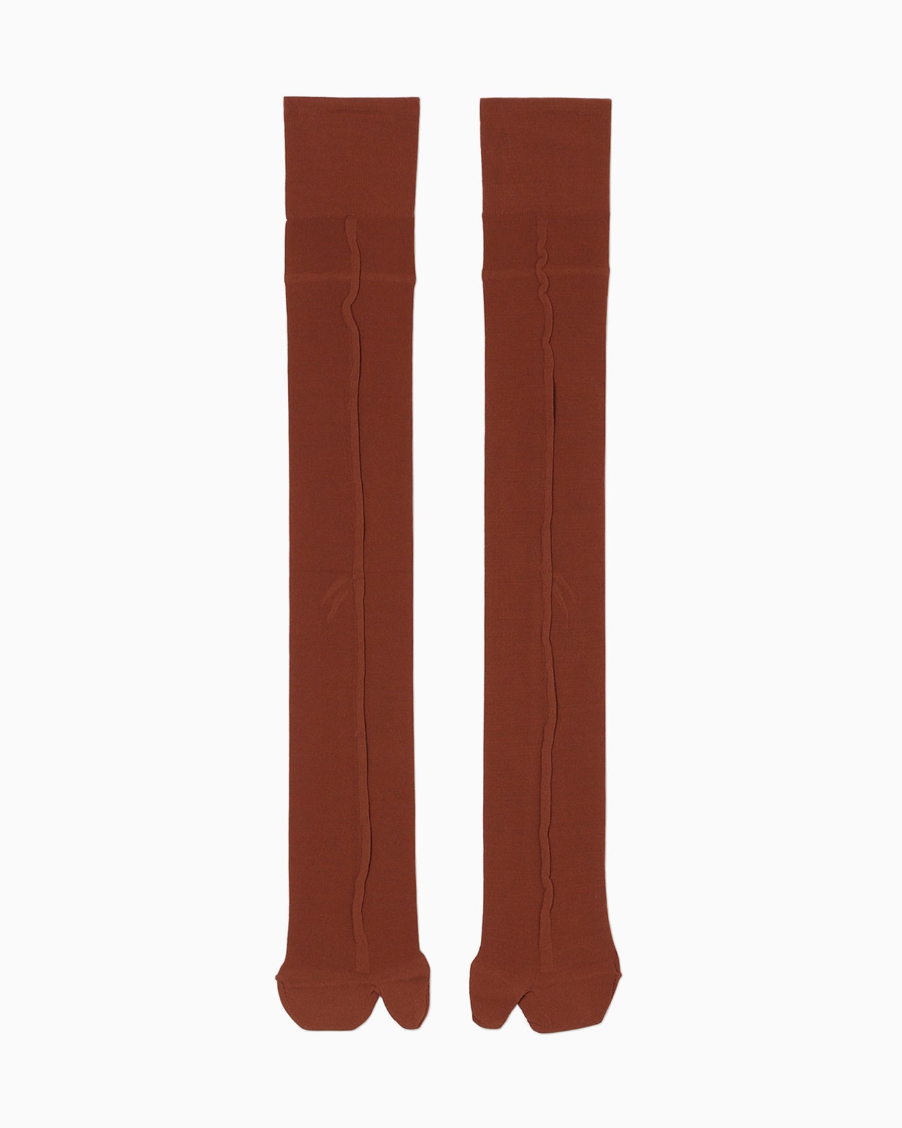 Bamboo Motif Sheer Tabi Socks - brown