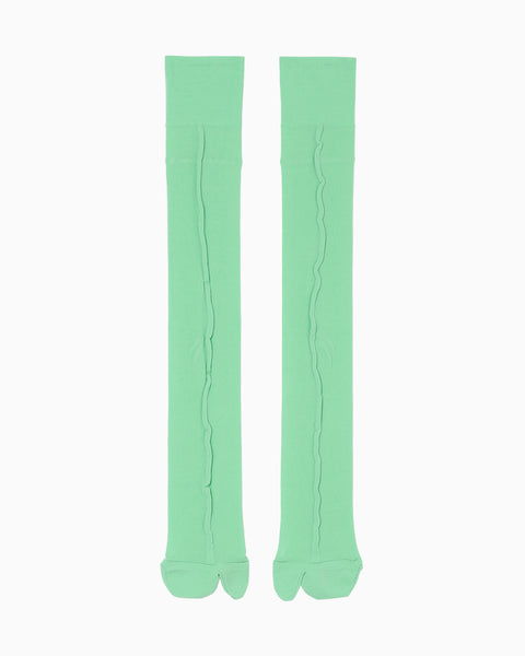 Bamboo Motif Sheer Tabi Socks - mint green
