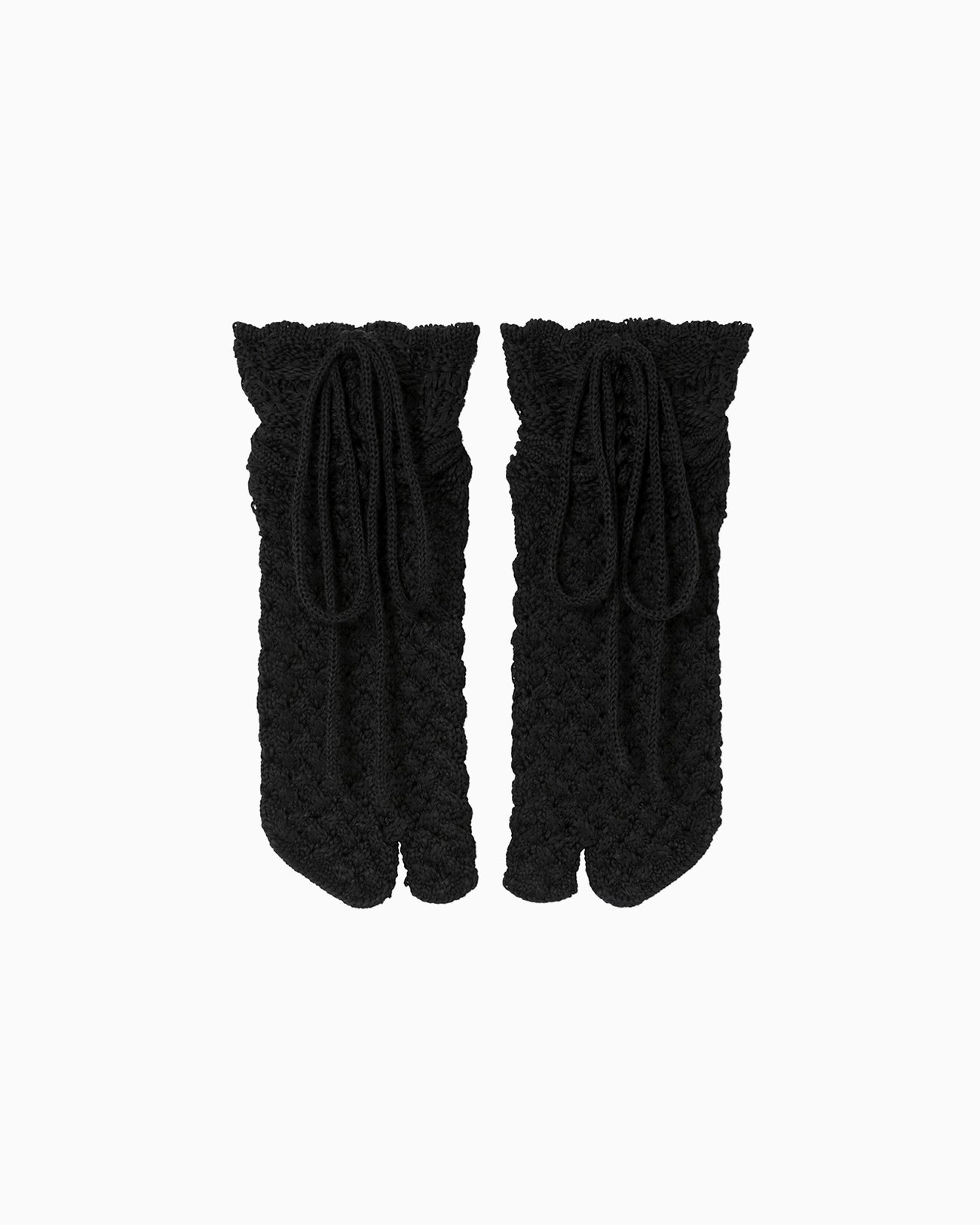 Knitted Tabi Socks - black