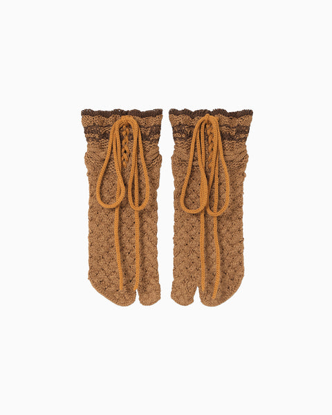 Knitted Tabi Socks - brown