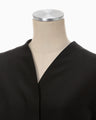 Silk Wool Double Cloth Cocoon Coat - black