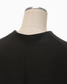 Silk Wool Double Cloth Cocoon Coat - black