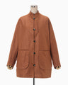 Geometric Silk Cotton Jacquard Coat - brown