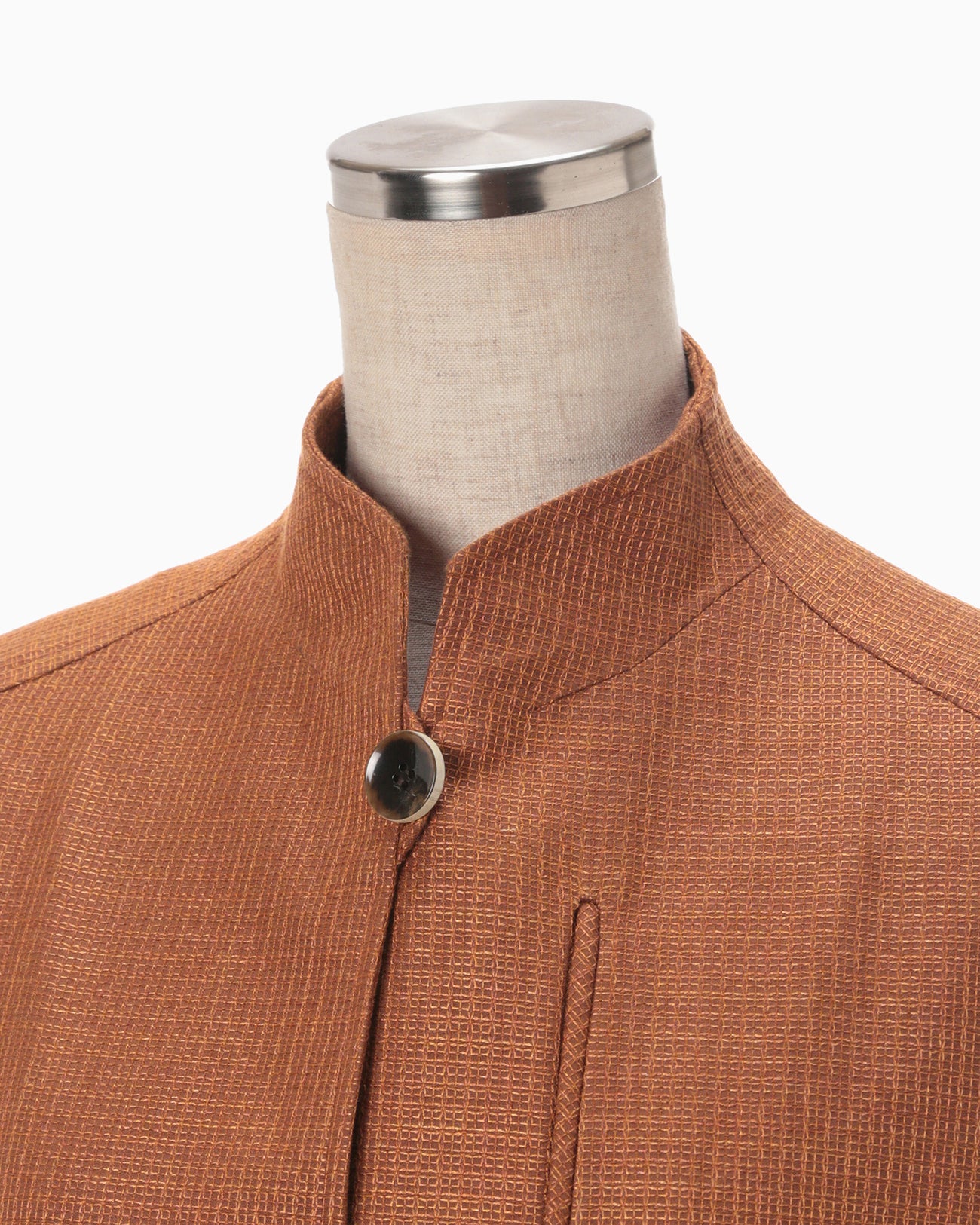 Geometric Silk Cotton Jacquard Coat - brown