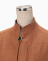 Geometric Silk Cotton Jacquard Coat - brown