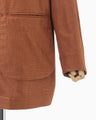 Geometric Silk Cotton Jacquard Coat - brown