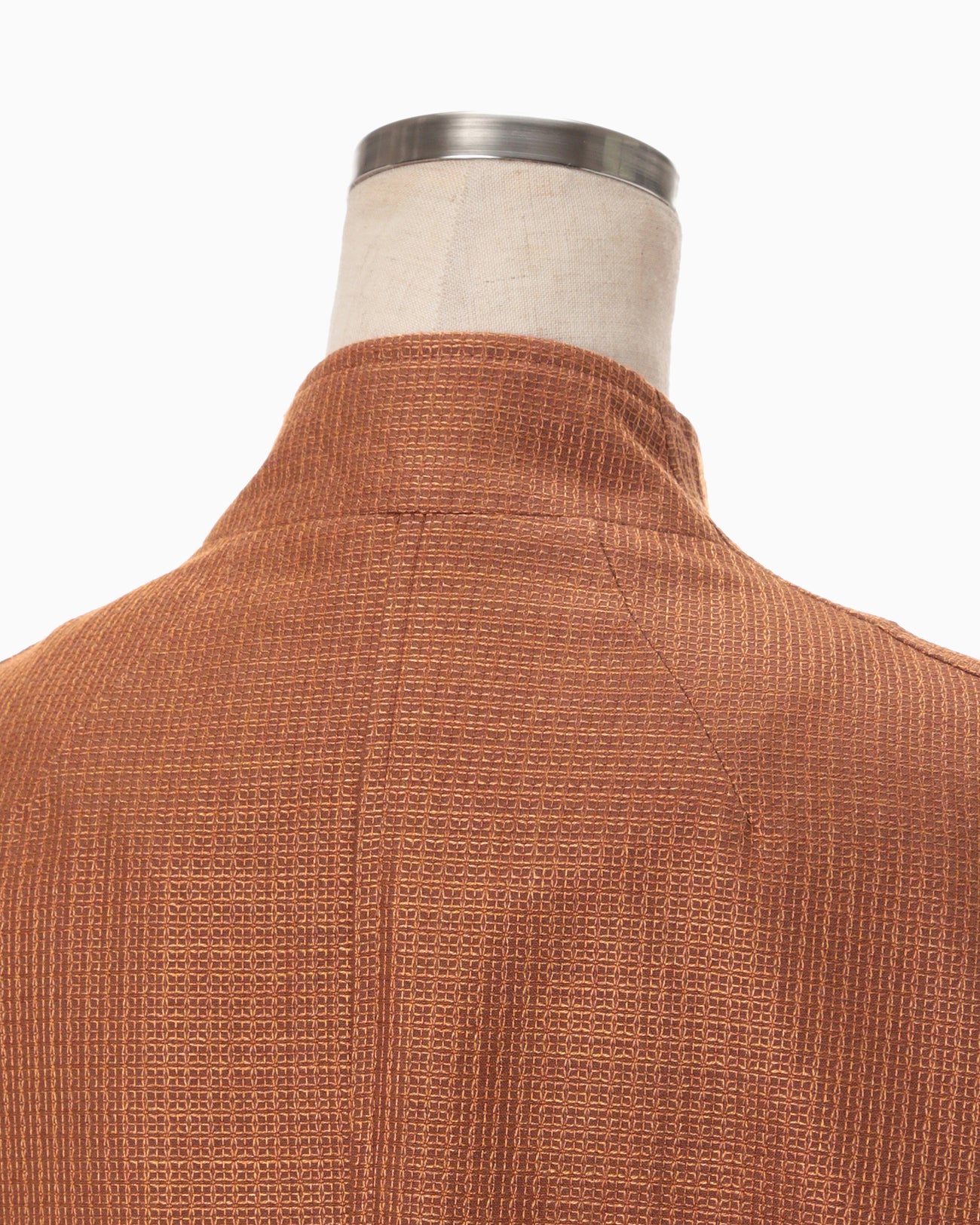 Geometric Silk Cotton Jacquard Coat - brown