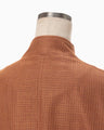 Geometric Silk Cotton Jacquard Coat - brown