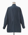 Geometric Silk Cotton Jacquard Coat - navy