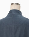 Geometric Silk Cotton Jacquard Coat - navy
