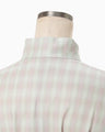Linen Mix Ombre Check Flared Dress - mint green