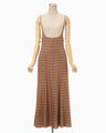 Linen Mix Ombre Check Camisole Dress - brown