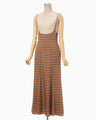 Linen Mix Ombre Check Camisole Dress - brown