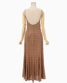 Linen Mix Ombre Check Camisole Dress - brown