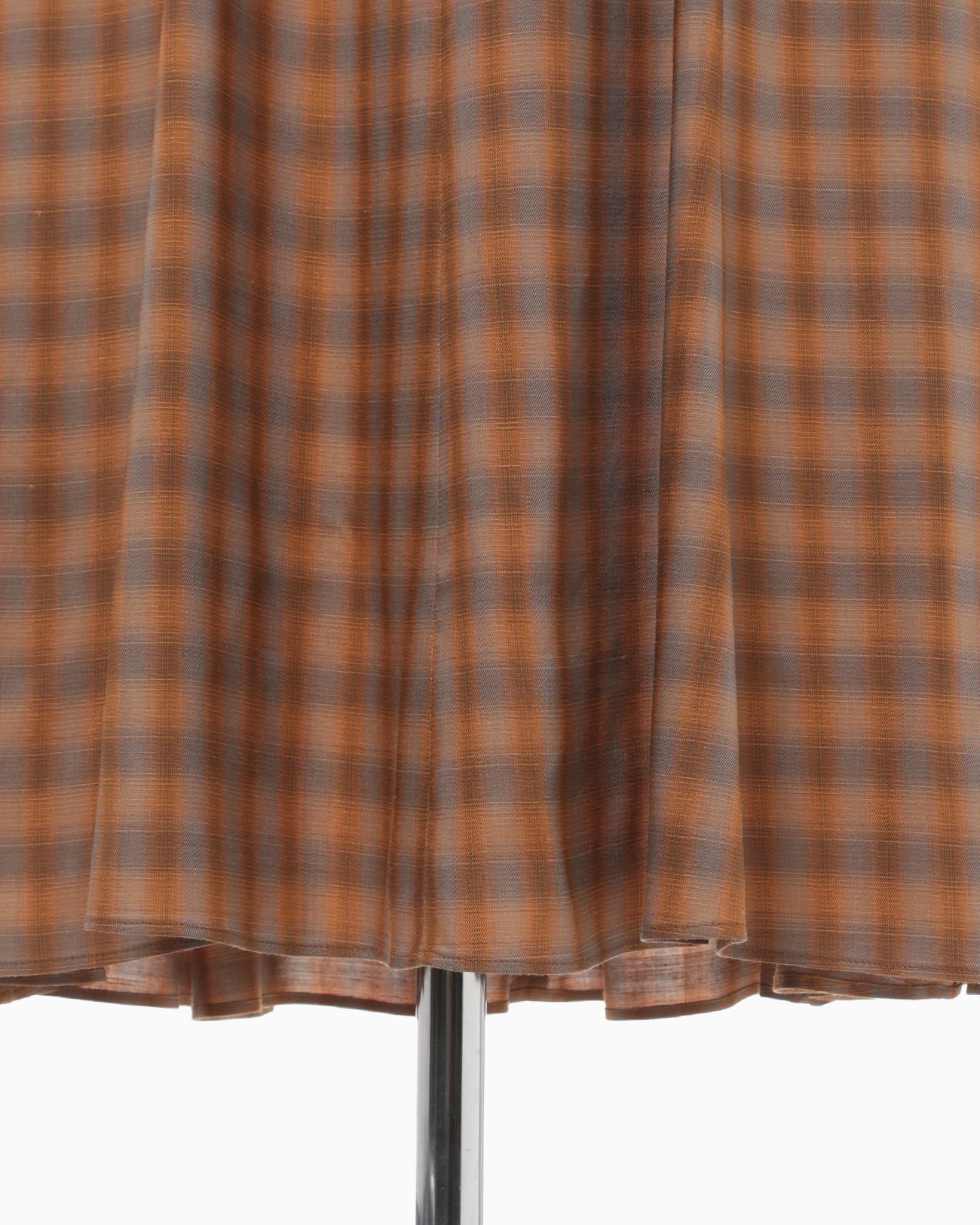 Linen Mix Ombre Check Camisole Dress - brown