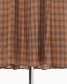 Linen Mix Ombre Check Camisole Dress - brown