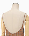 Linen Mix Ombre Check Camisole Dress - brown