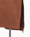 Geometric Silk Cotton Jacquard Slit Dress - brown