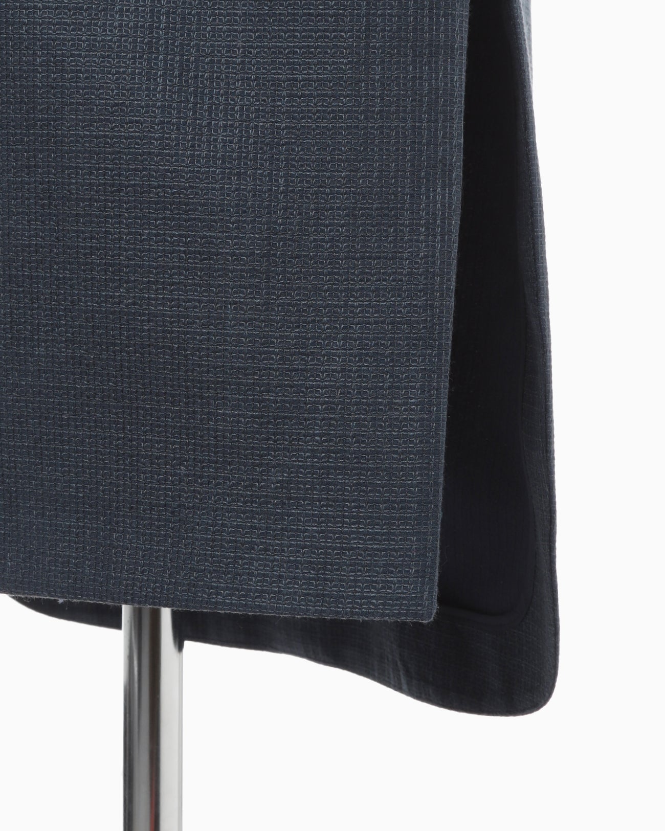 Geometric Silk Cotton Jacquard Slit Dress - navy