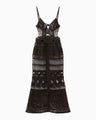Cord Embroidery "Hanakago" Dress - brown