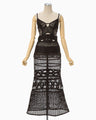 Cord Embroidery "Hanakago" Dress - brown