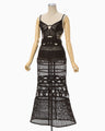 Cord Embroidery "Hanakago" Dress - brown