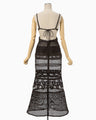 Cord Embroidery "Hanakago" Dress - brown